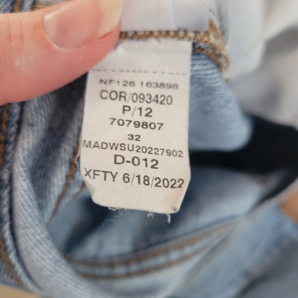 Madewell Baggy Tapered High Rise Blue Denim Jeans Size 32 100% Cotton - Picture 13 of 14